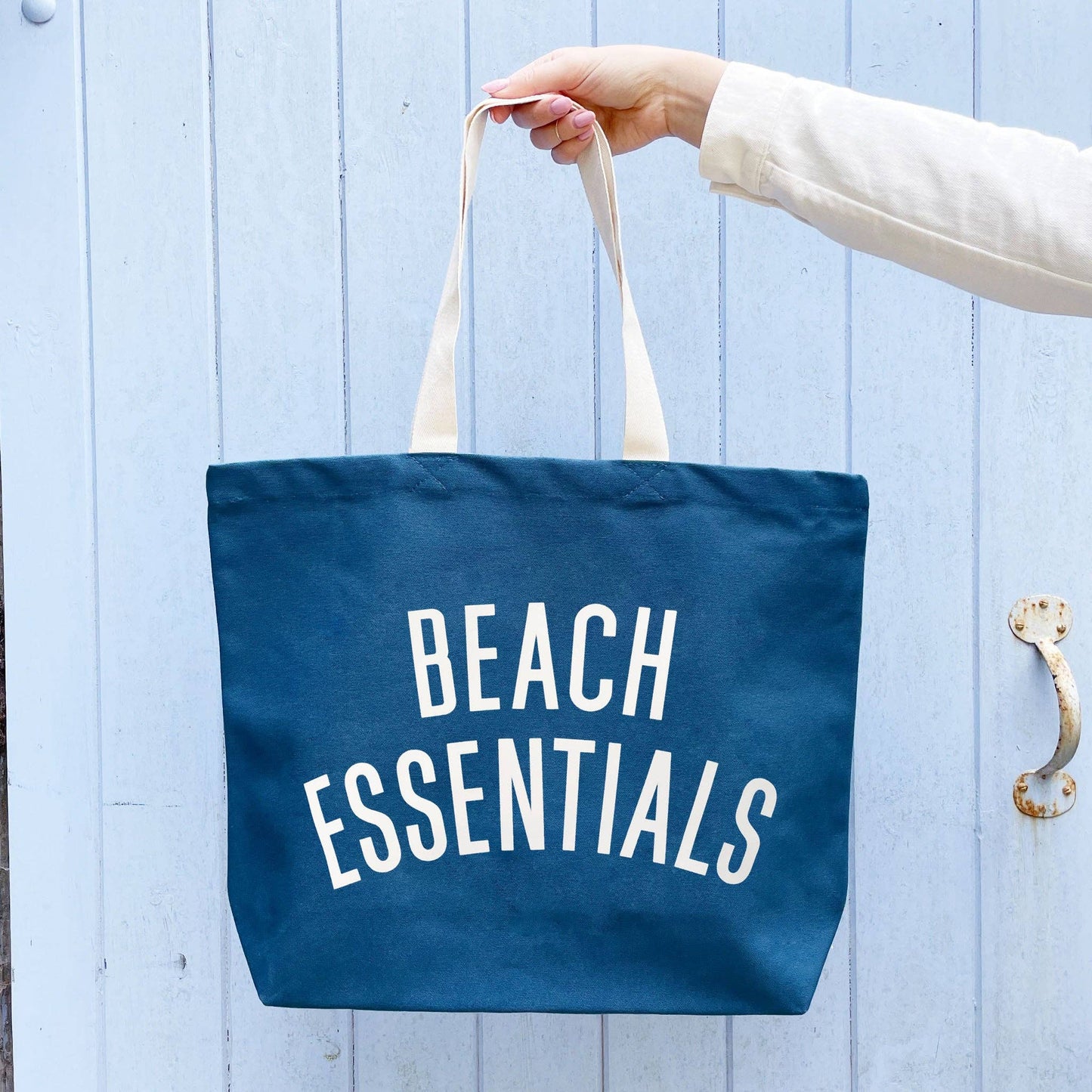 Beach Essentials - Ocean Blue Canvas Tote Bag