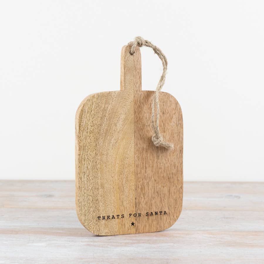 Treats For Santa Wooden Chopping Board, 25cm