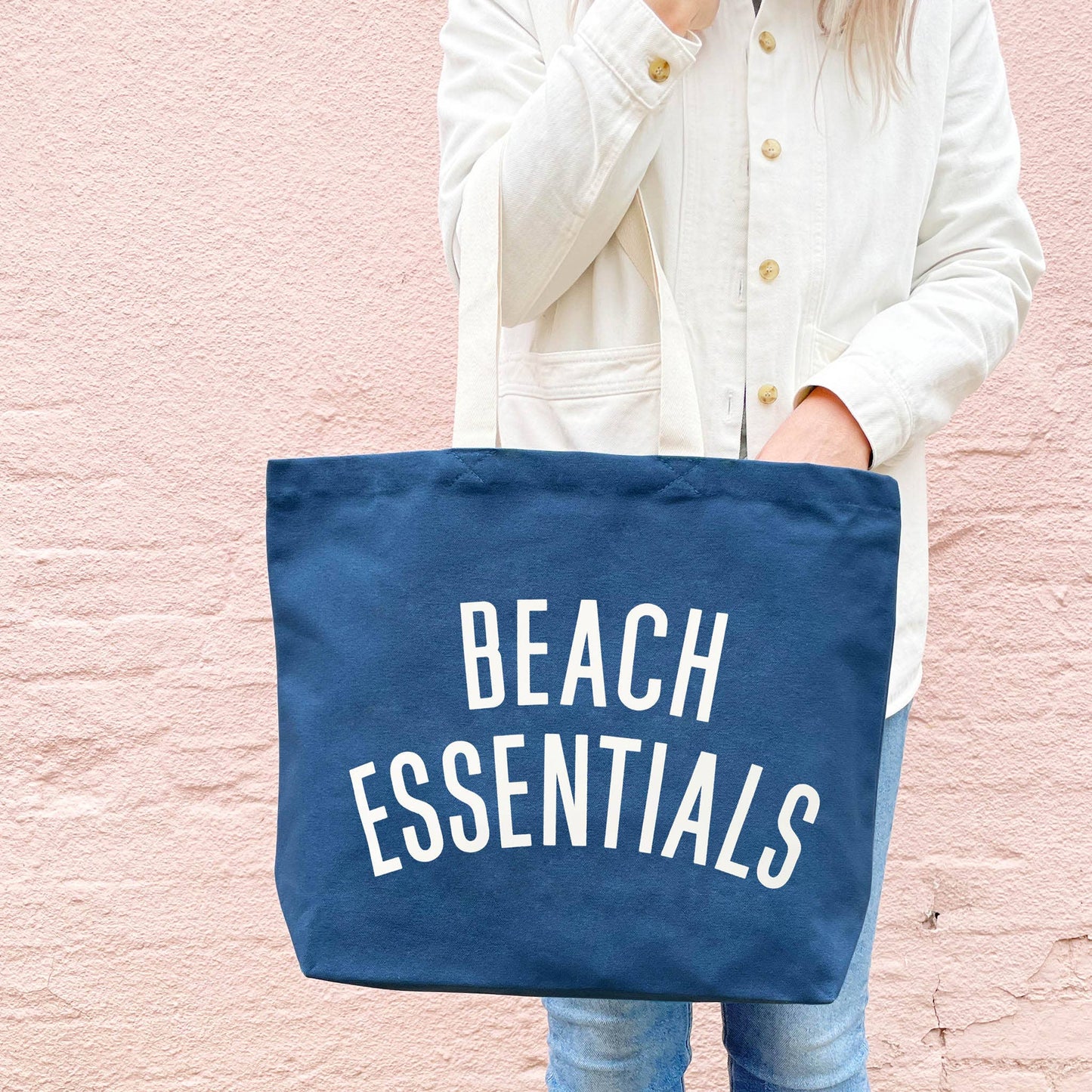 Beach Essentials - Ocean Blue Canvas Tote Bag