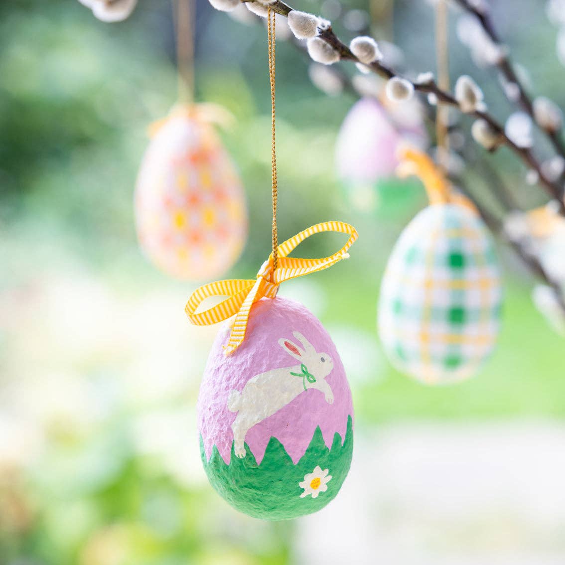Recycled Cotton Hanging Eggs - Display | Easter Decor |