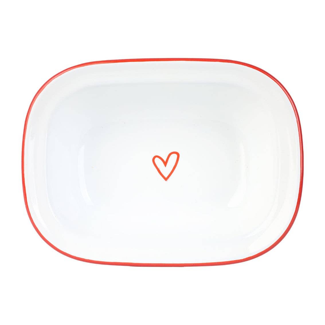 Heart Pink Oven Enamel Dish - 20cm | Valentines Decor |