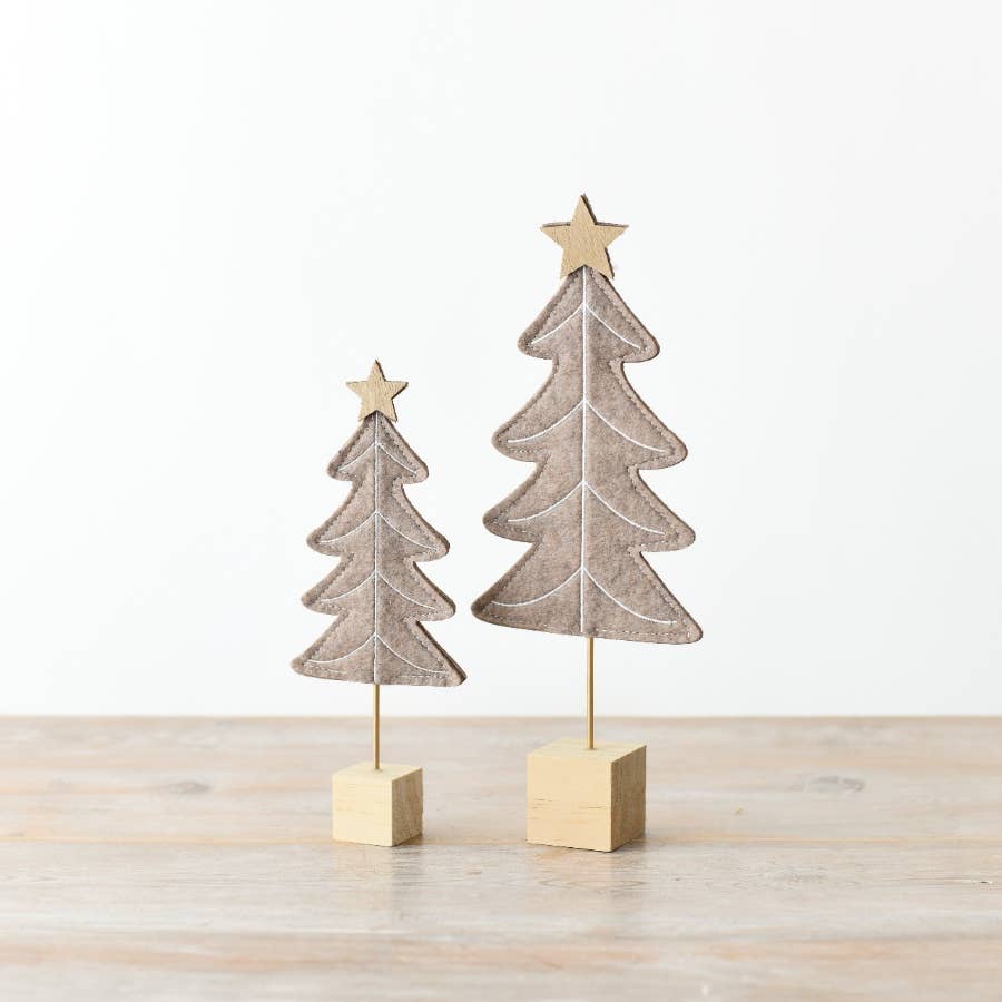 Beige Felt Tree, 28cm