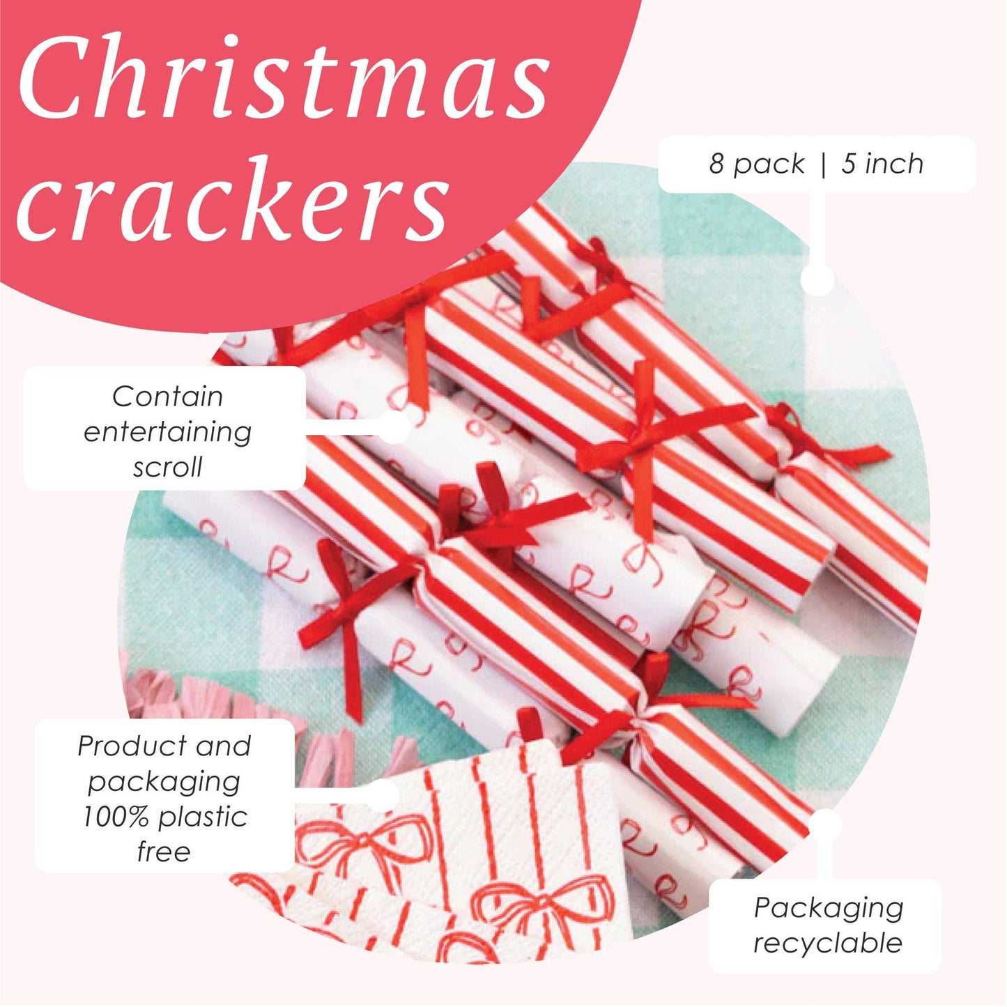 Bow Christmas Saucer Crackers - POS Unit