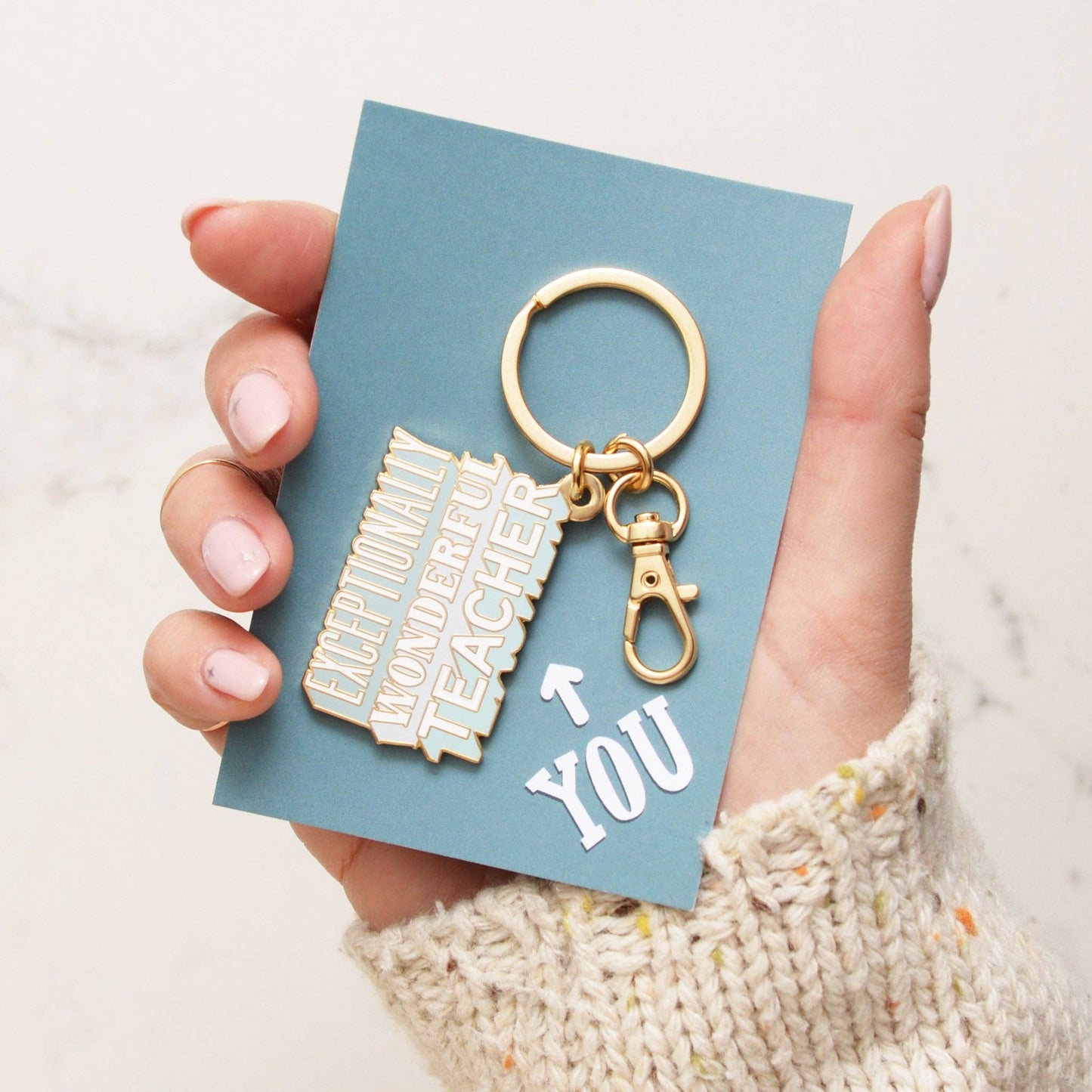 Exceptionally Wonderful Teacher - Enamel Keyring