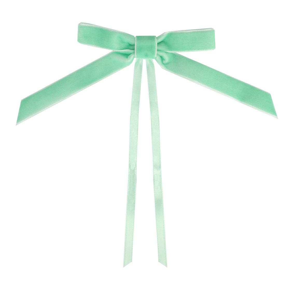 Christmas Green Velvet Bows - 8 Pack