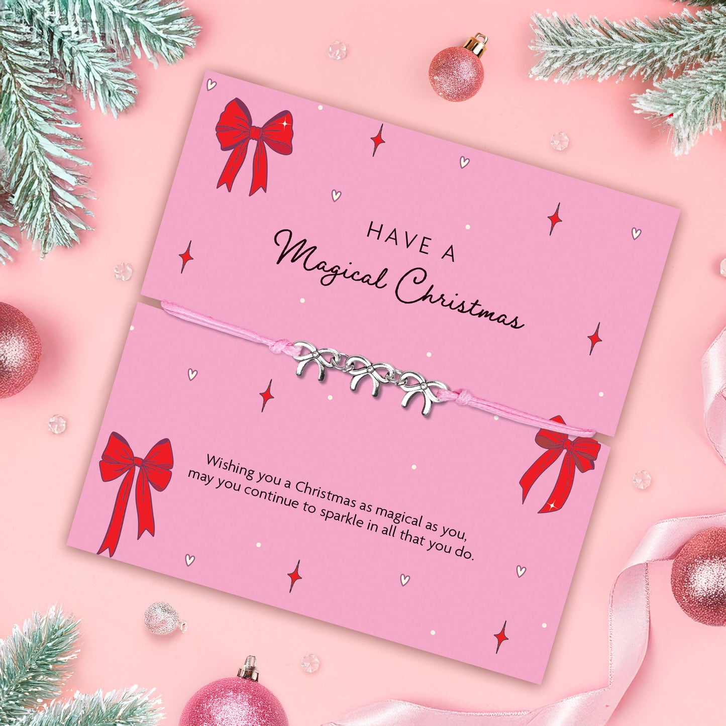 Magical Christmas Bow Trio Bracelet – Festive Jewellery Gift