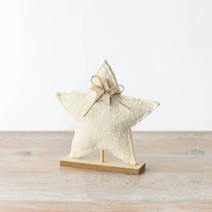 Sherpa Star on Wooden Base, 13.5cm