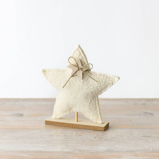 Sherpa Star on Wooden Base, 13.5cm