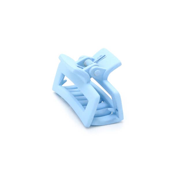Recycled matt finish open rectangle plastic hair clamp 4cm