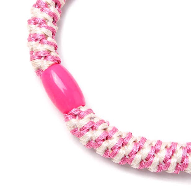 Thick woven elastics with bead detail