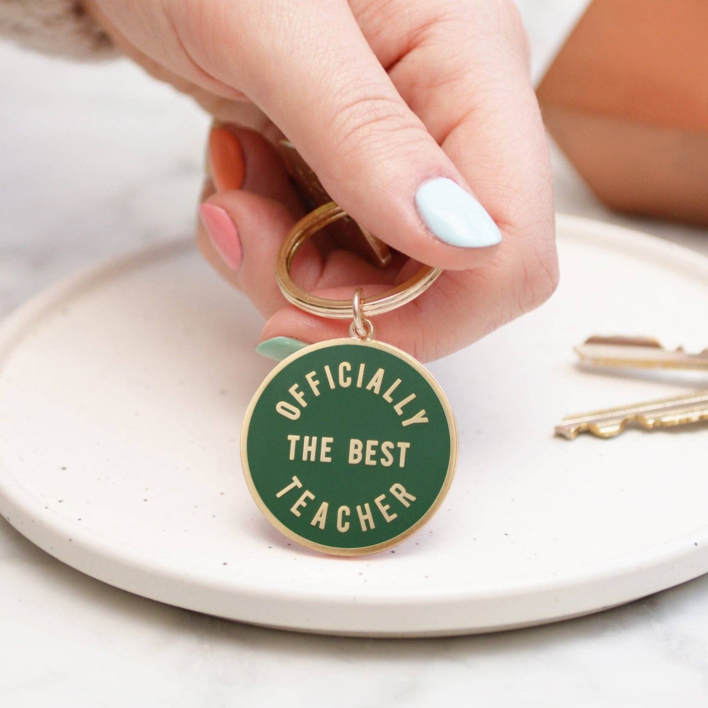 Officially the Best Teacher - Enamel Keyring