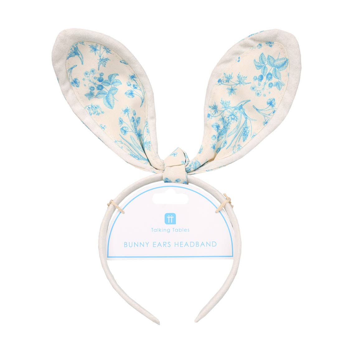Blue & White Fabric Bunny Ears Headband | Easter Decor |