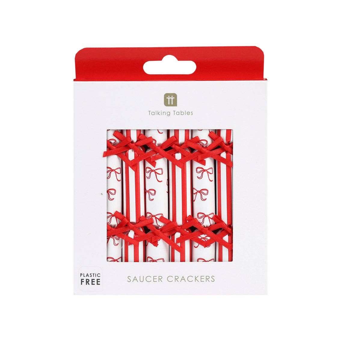 Bow Christmas Saucer Crackers - POS Unit
