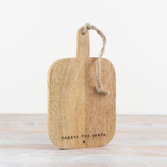 Treats For Santa Wooden Chopping Board, 25cm