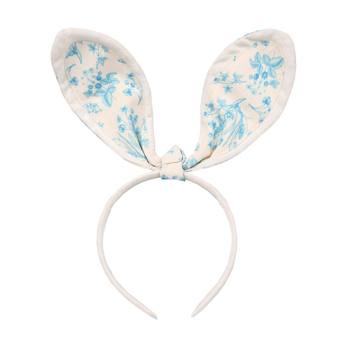 Blue & White Fabric Bunny Ears Headband | Easter Decor |