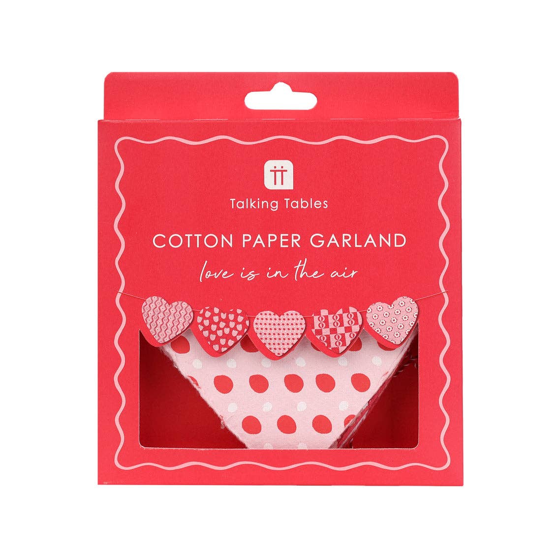 Recycled Cotton Paper Heart Garland - 2m | Valentines |