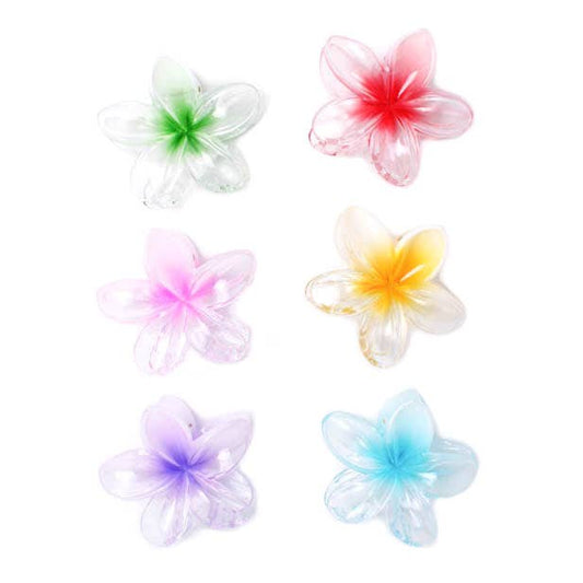 Hibiscus flower shaped hair clamp in bright colours
