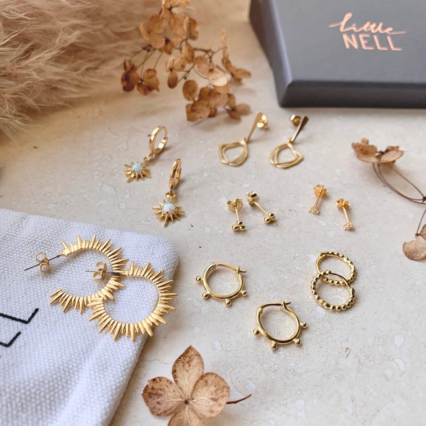 Sterling Silver or Gold Vermeil Trio Micro Studs