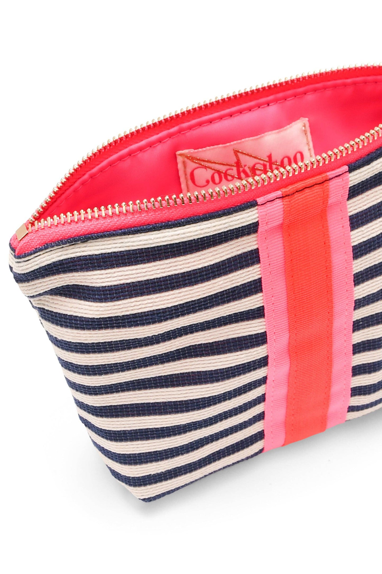 SMALL NAVY & CREAM STRIPED BAG