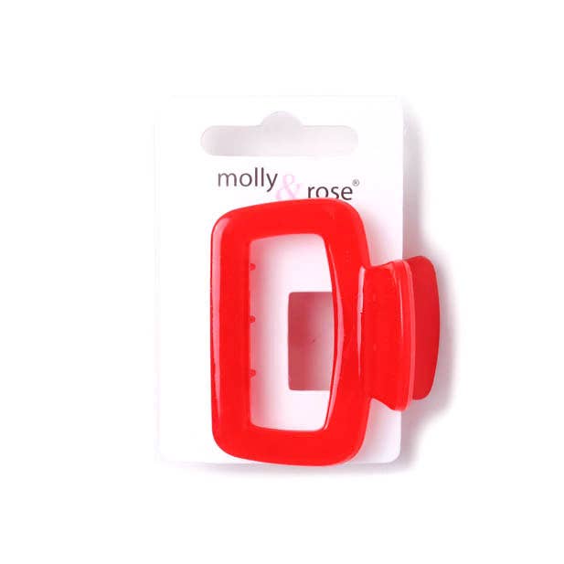 Bright Jelly coloured rectangle cut out plastic hair clamp