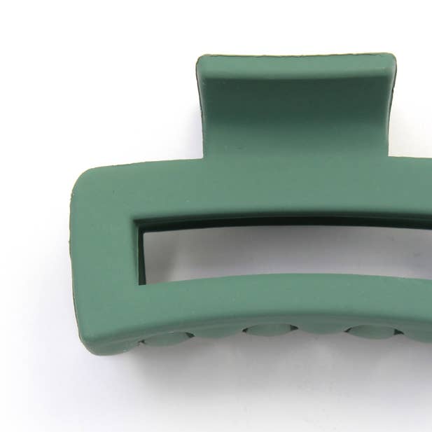 Recycled matt finish open rectangle plastic hair clamp 4cm