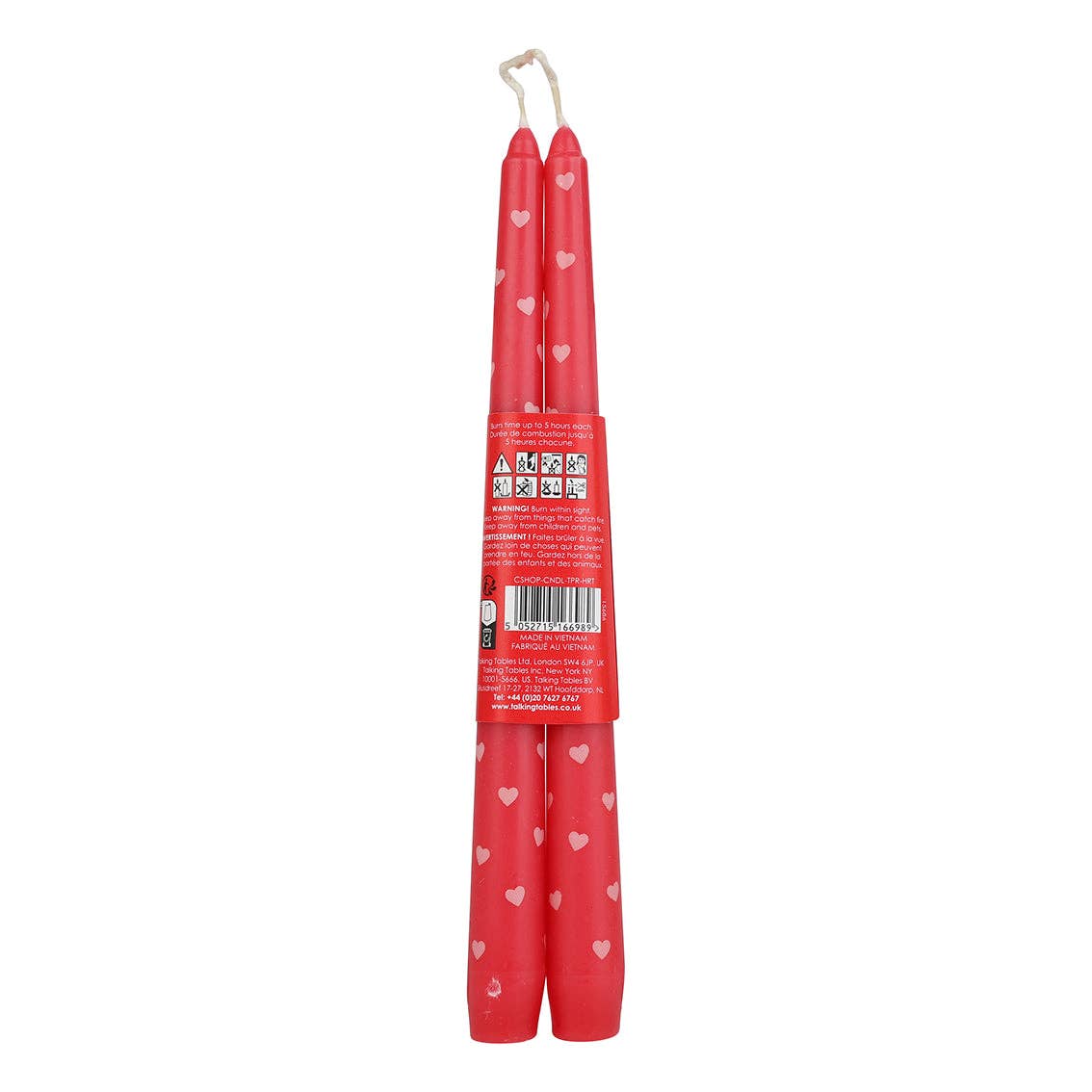 Heart Taper Dinner Candles - 2 Pack | Valentines Decor |