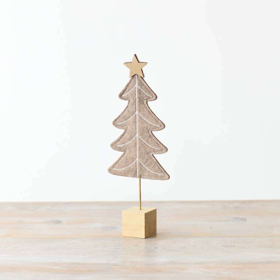 Beige Felt Tree, 28cm
