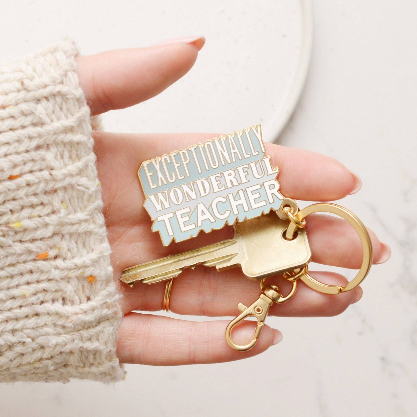 Exceptionally Wonderful Teacher - Enamel Keyring