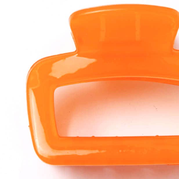 Bright Jelly coloured rectangle cut out plastic hair clamp