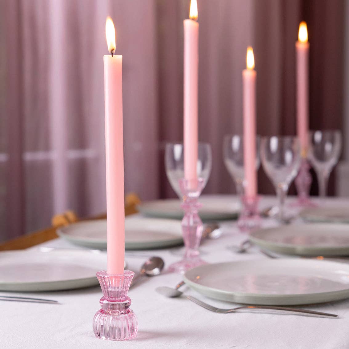 Pink Dinner Candles | 25 Candles | POS Unit | Wedding |