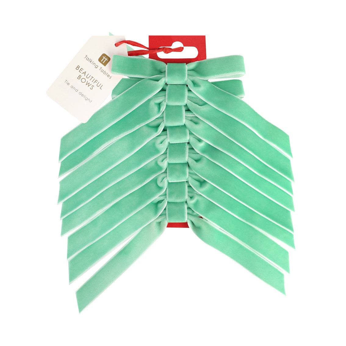 Christmas Green Velvet Bows - 8 Pack