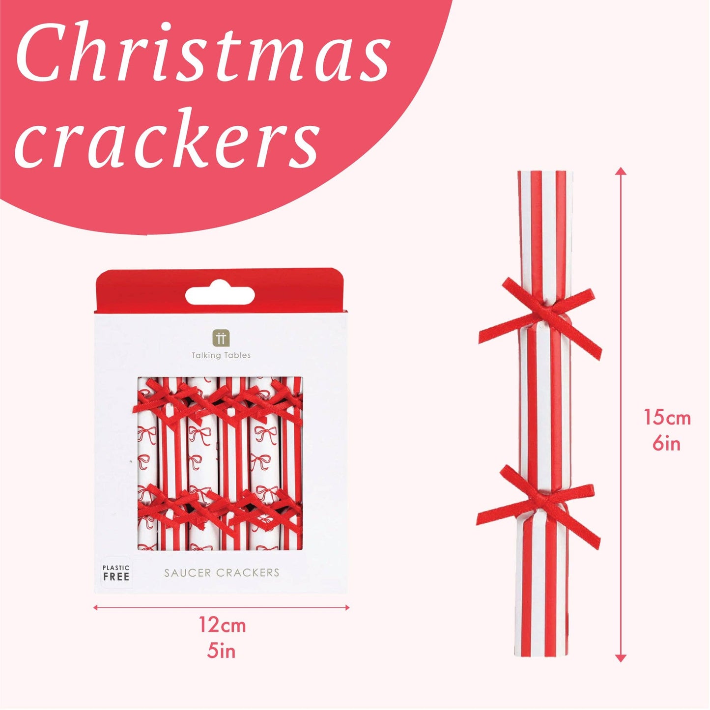 Bow Christmas Saucer Crackers - POS Unit