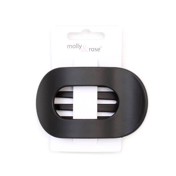 Oval shaped matt finish hair clamp