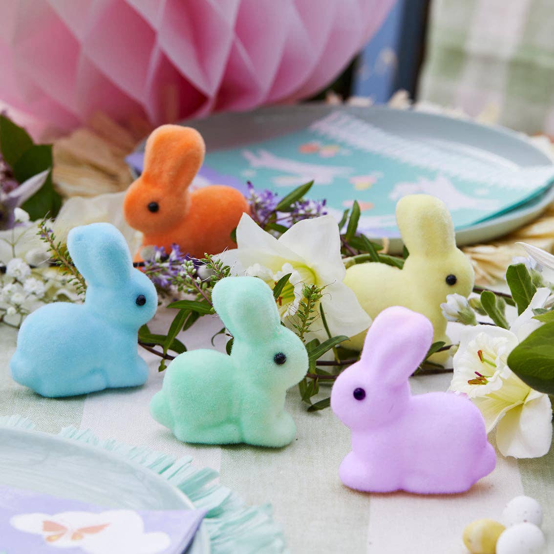 Pastel Bunny Rabbit Decorations | 5 Pack | Easter Decor |