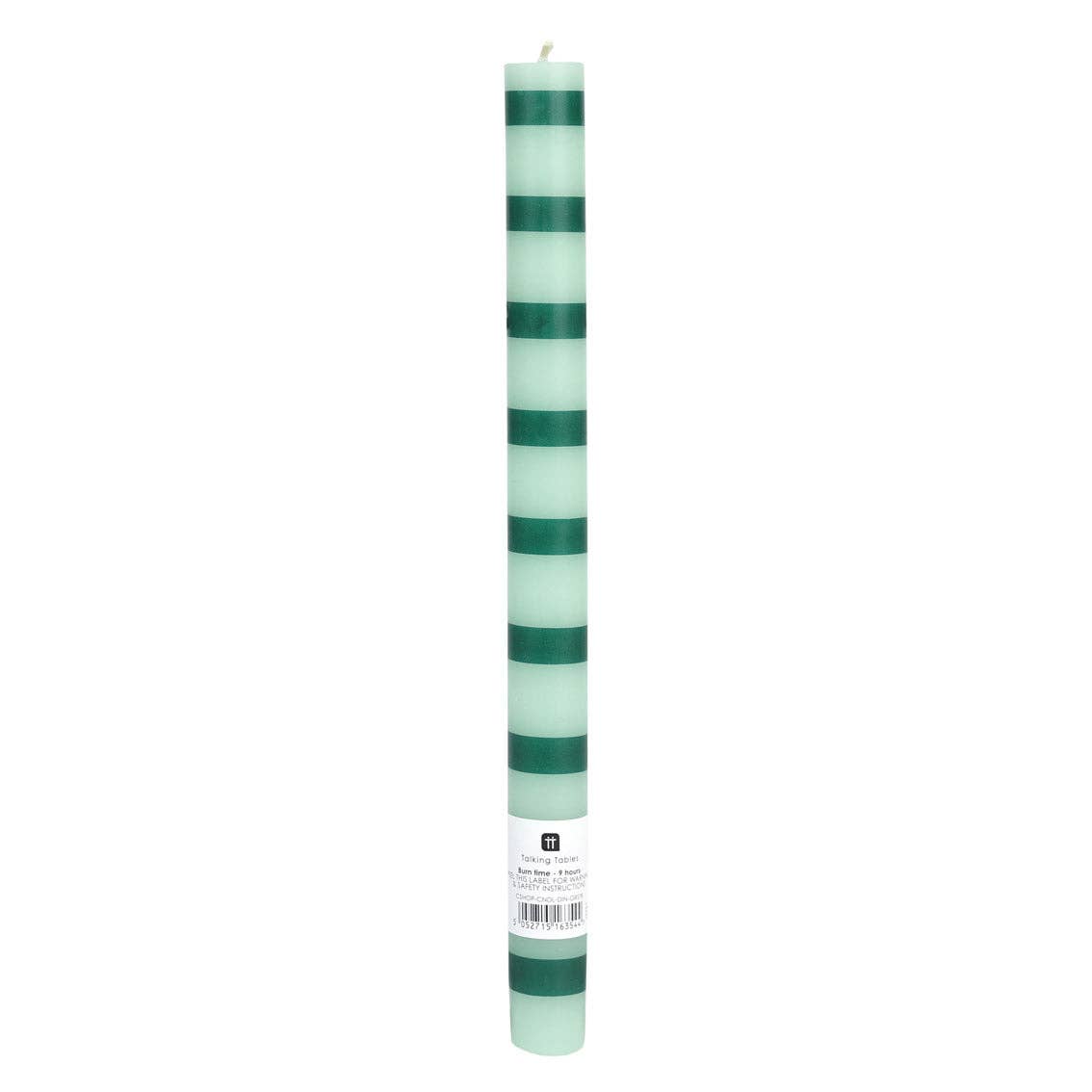 Green Stripe Dinner Candles | 25 Candles | POS Unit |